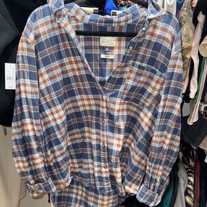 Blue and Brown Plaid Flannel